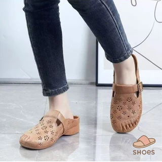icy.sport รองเท้าแตะผู้หญิง หัวโต แฟชั่น ส้นแบน พื้นนุ่ม ฤดูร้อน ระบายอากาศ ใส่ไปข้างนอก แบบสวม กันลื่น X227