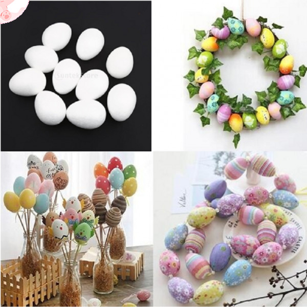 [Whbadguy] 5/10/50x White Modelling Styrofoam Foam Eggs Craft สําหรับงานฝีมือศิลปะ DIY