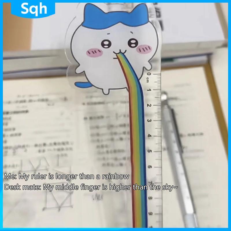 Bri Cute Anime Peripheral Ruler - ไม้บรรทัดพลาสติก Fashion Kawaii ywr