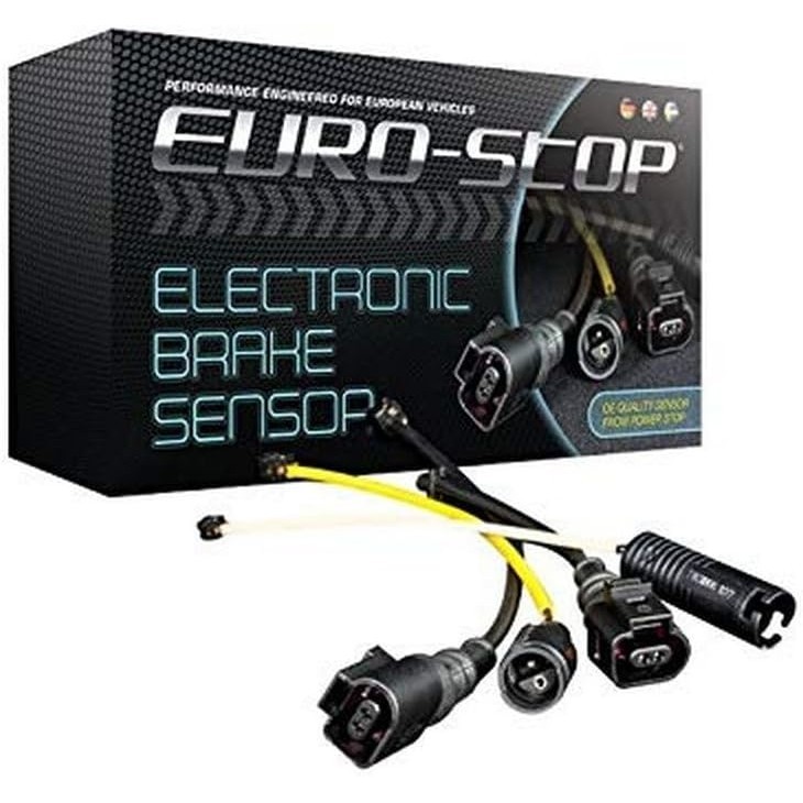 Power Stop ผ้าเบรคหน้าอิเล็กทรอนิกส์ Wear Sensor สําหรับ Ford E-Transit, Transit-150, 250, 350, 350 