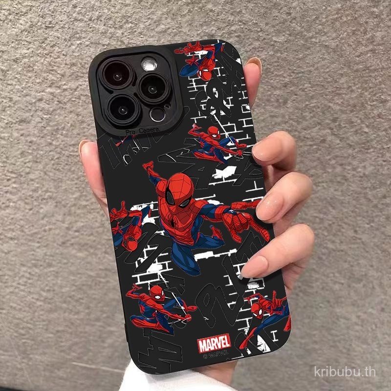 เคสโทรศัพท์โทรศัพท์ Spiderman เหมาะสําหรับ iPhone 15Plus ที่ไม่ซ้ํากัน 14Pro 13 อินเทรนด์ 16ProMax 12ProMax Premium 11 ทนต่อการสึกหรอ 17PROMAX Shock-Resistant ป้องกัน Soft Case OMGY