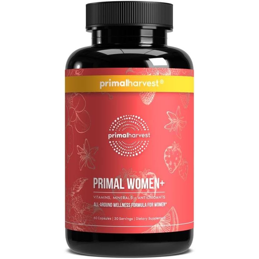 Primal Harvest Women+, Womens Multivitamin Vitamin A, Vitamin C, Vitamin D and E, Vitamin B12, B6, B