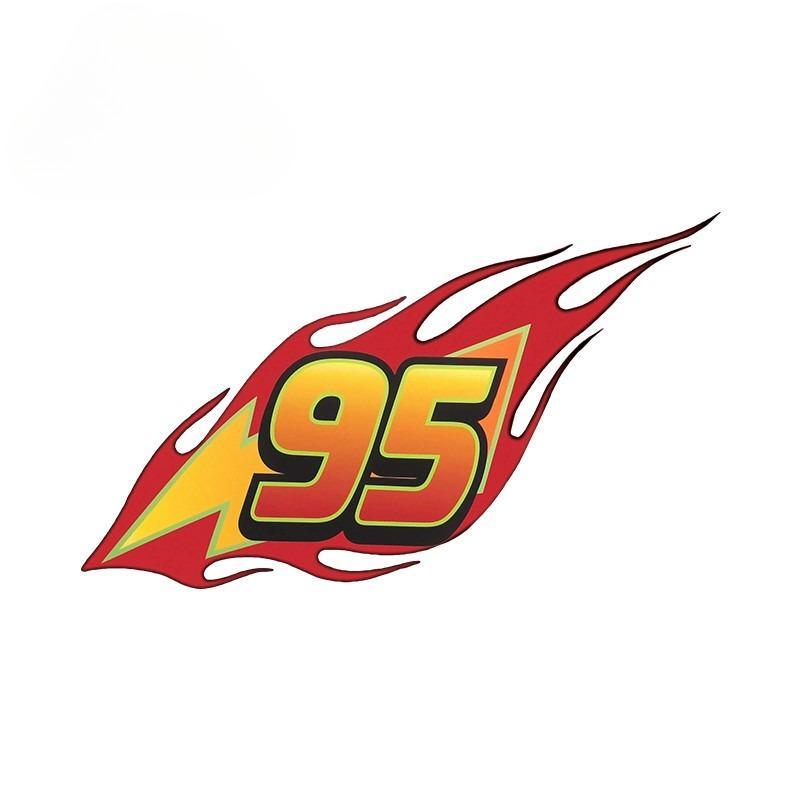 13 ซม.Lightning McQueenโลโก้รถสติกเกอร์ครีมกันแดดรถจักรยานยนต์ด้านหลังกระจกDecals Occlusion Scratchป้ายรถ