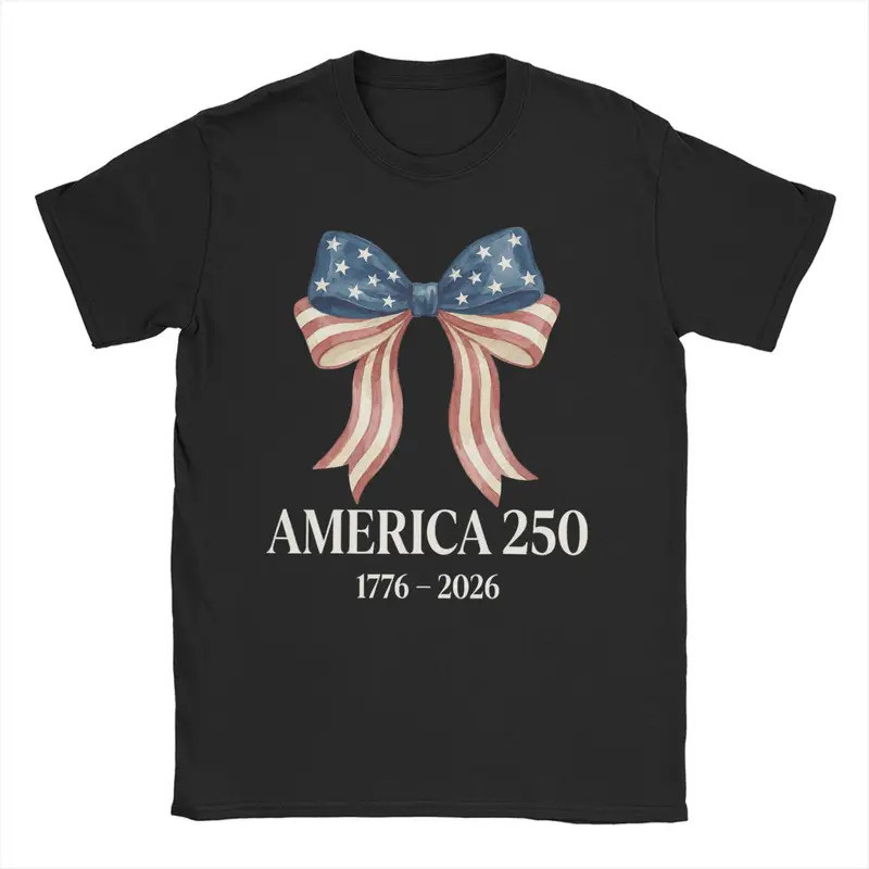 เสื้อยืดคอตตอนแท้สำหรับผู้ชาย รุ่น 250 Anniversary USA ลายพิมพ์ตลกสไตล์ Y2K คอโอ ฮาราจูกุ ไซส์ใหญ่