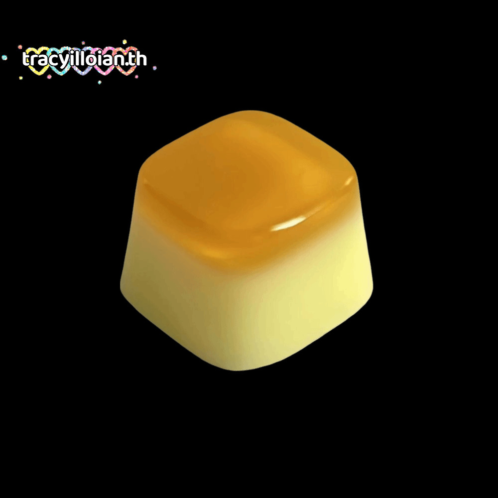 TRACYILLOIAN Jelly Pudding Keycap,เรซิ่นคีย์บอร์ดKey Caps,DIY Cross Shaftกาว Texture Jelly Keycapคีย