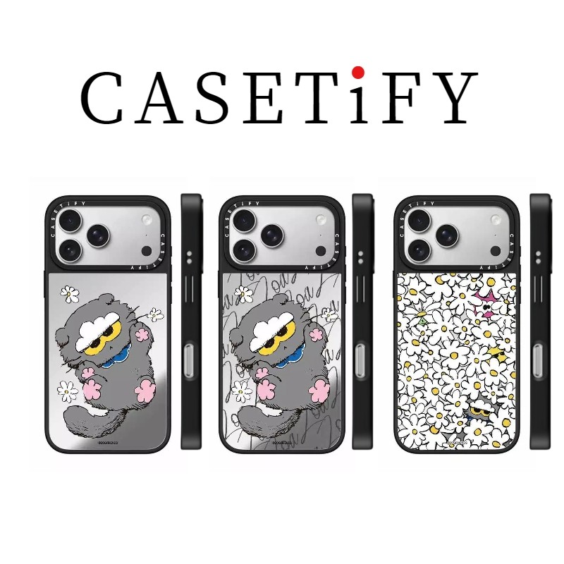 เคสไอโฟนแมวสีเทากระจกเหมาะสําหรับ ไอโฟน 17 มือโปร สูงสุด 17 16 15 14 13 12 11 พร้อมฟังก์ชั่นติดแม่เหล็ก