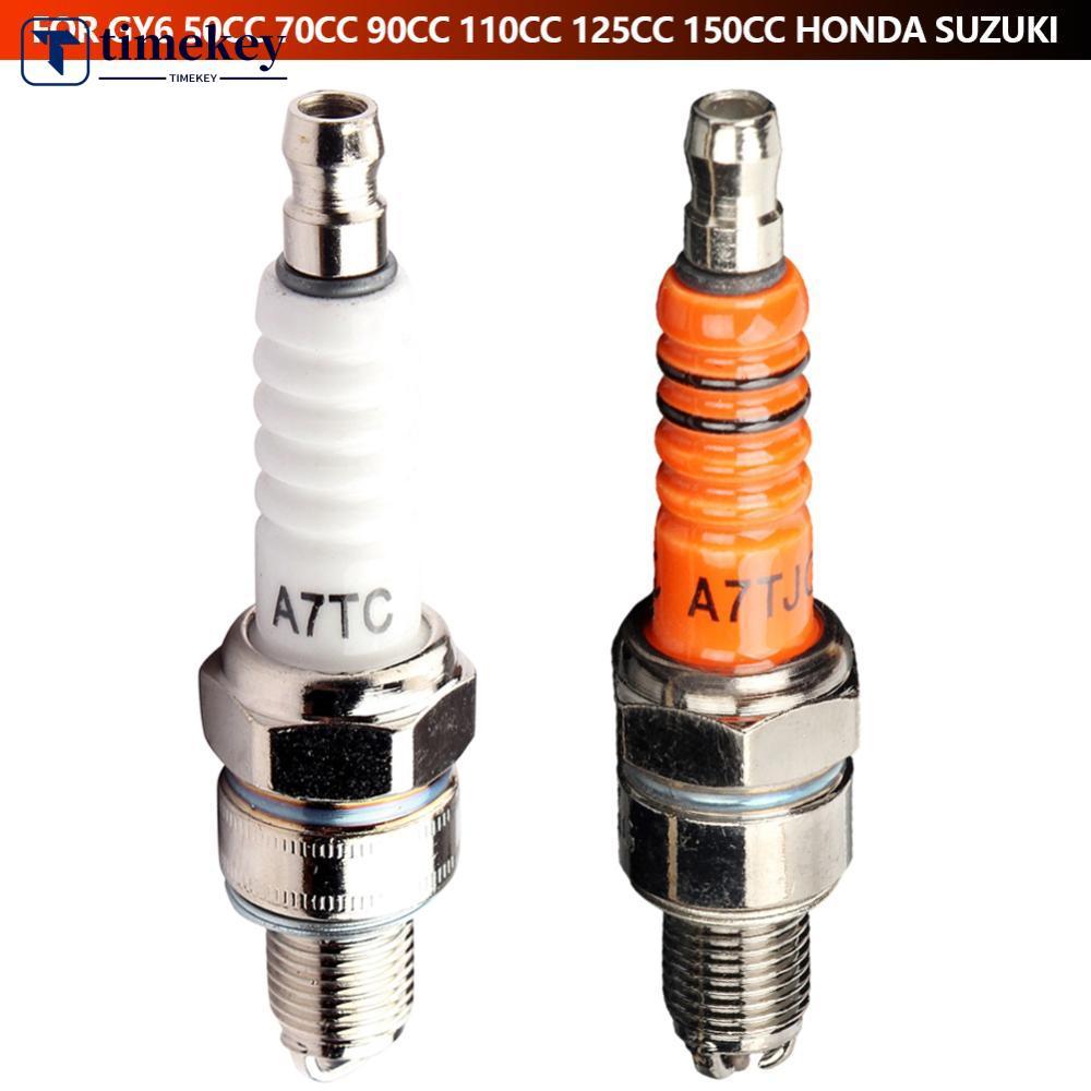 TIMEKEY รถจักรยานยนต์สกู๊ตเตอร์ A7TC A7RTC A7TJC Spark Plug Spark Plug Cap สําหรับ GY6 50cc 70cc 90c