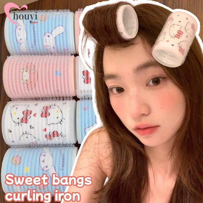 [MAKEUP]ชุดเหล็กดัดผมแบบไม่มีความร้อนของ Kawaii 2/4/6 ชิ้น |เครื่องม้วนผมพลาสติก 3 รูปแบบสําหรับหน้าม้าและคลื่นฝรั่งเศส| เครื่องมือจัดแต่งทรงผมเดินทางแบบพกพาพร้อมการออกแบบการ์ตูนน่ารัก