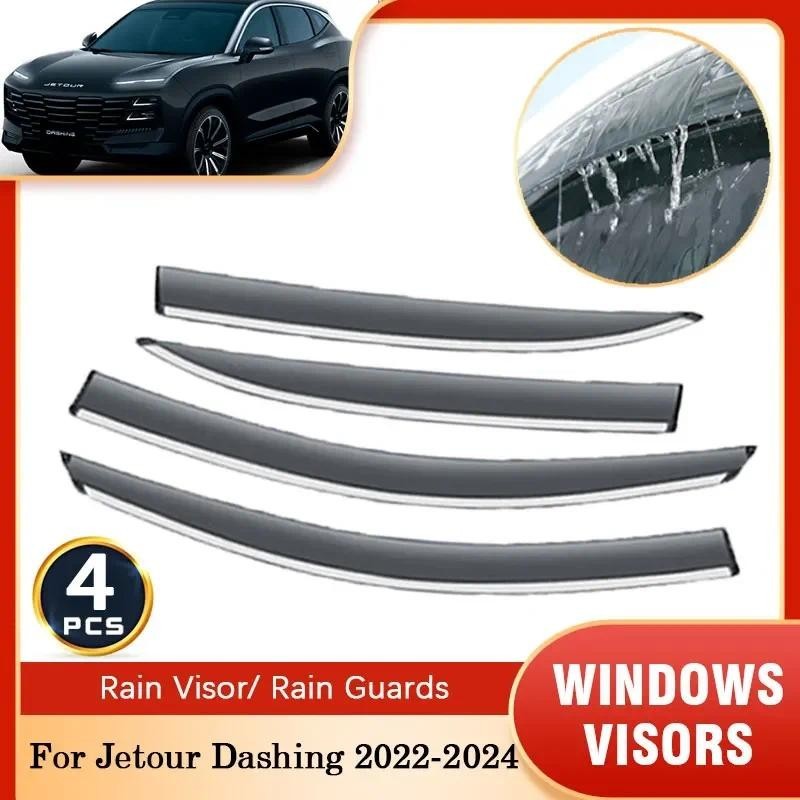 สําหรับ Chery Jetour Dashing 2022 2023 2024 Rain Window Visor Deflector กันสาดฝาครอบ Trim Awing Wind