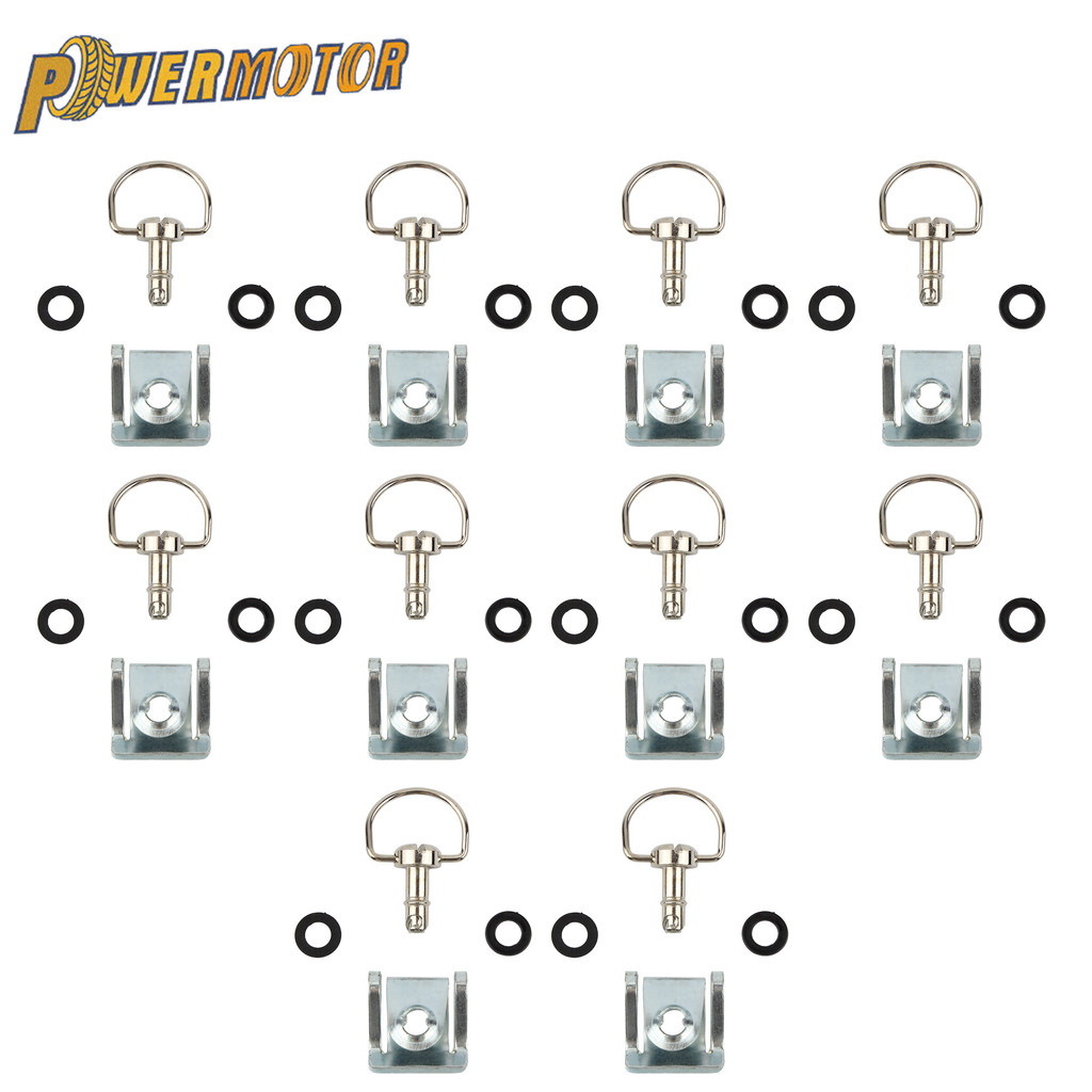PM 10PCS 17mm รถจักรยานยนต์ Fairing Fasteners Kit QUICK RELEASE D-แหวน 1/4 เปิด Rivet สําหรับ NINJA 
