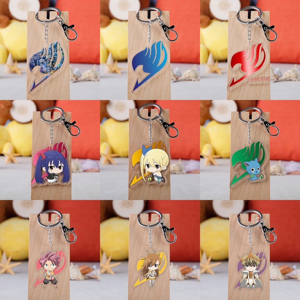อะนิเมะ Fairy Tail Naz Lucy Elsa พวงกุญแจอะคริลิคใส