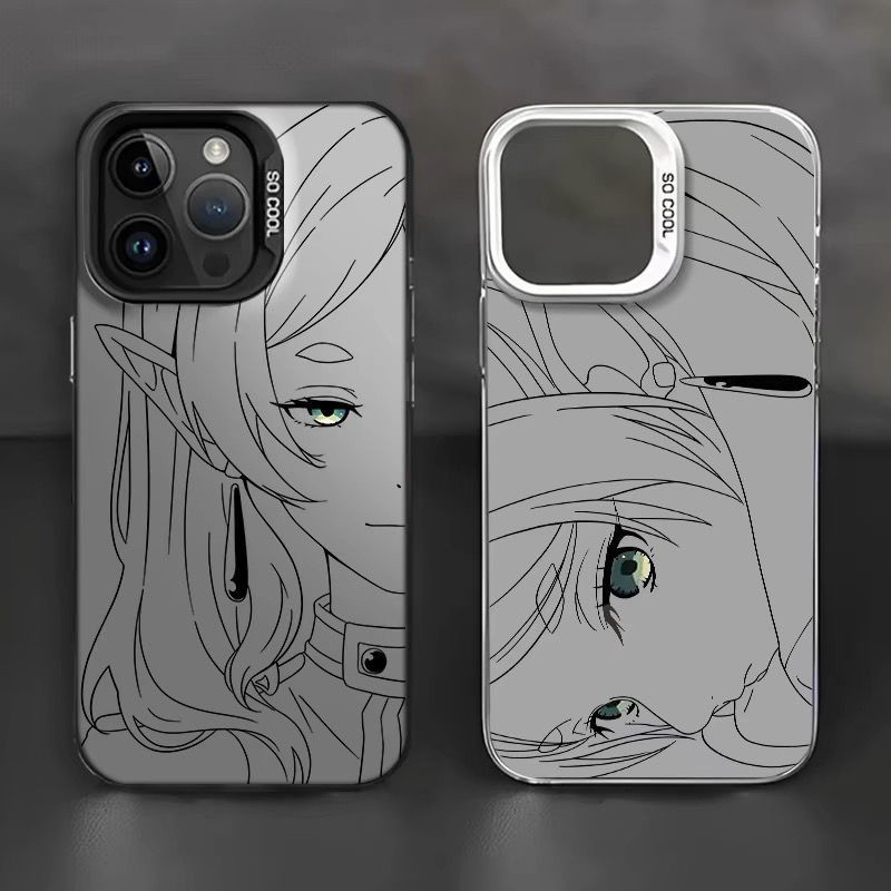 Hot Japan Anime Comics Frieren เคสโทรศัพท์สําหรับ Iphone 17 16 Pro Max 16e 11 12 13 14 15 Pro Max 16 Plus 17 Air Case Cover Hard Acrylic Matte น่ารักกันกระแทกเลเซอร์เงิน