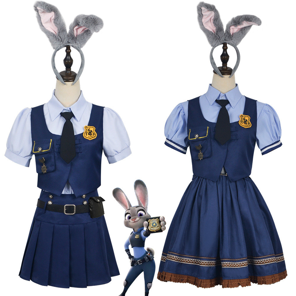Rabbit Police Officer Cosplay Costume from Zootopia, Judy Cosplay Outfit, Bunny Girl JK Uniform for 