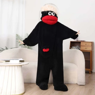 Big Mouth Onesie Silly Onesie ตุ๊กตาสีเขียว Monster ชุดนอนผ้านุ่มแขนยาว Monster Onesie น่าเกลียด-น่ารักตลกชุดนอนสําหรับผู้ใหญ่