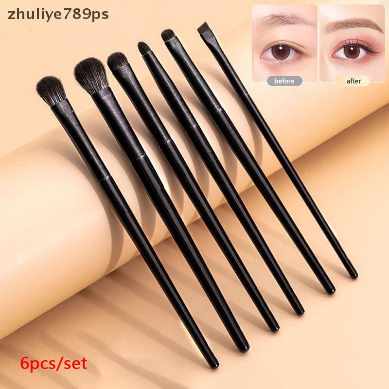Zhuliye789ps] 6PCS แปรงแต่งหน้าตาชุด Professional Soft Contouring อายแชโดว์อายไลเนอร์คิ้วแปรงผู้หญิงความงามบนใบหน้าเครื่องมือเครื่องสําอางใหม่