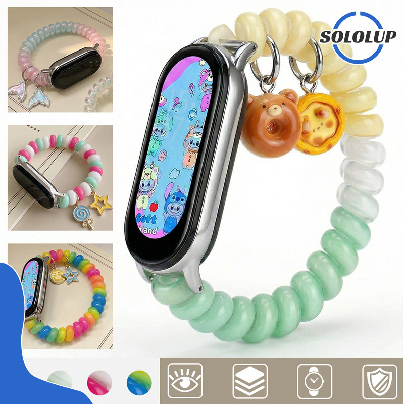 สายรัดยืด TPU for สมาร์ทวอทช์ Xiaomi Mi Band 10 9 8 สายรัดข้อมือผู้หญิง สาย for Miband 10 9 8 NFC