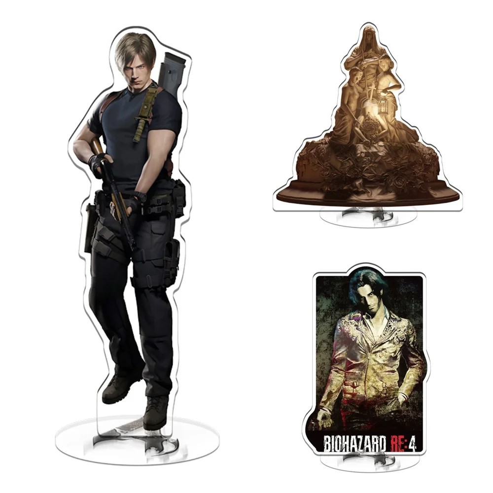 Standee รุ่น Resident Evil 4 Leon Kennedy Mica อะคริลิคตกแต่งโต๊ะเรียน Biohazard RE4 Remake พวงกุญแจ