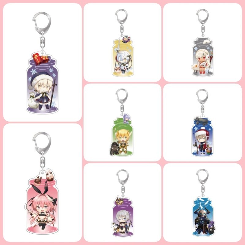 อะนิเมะ Fate/Grand FGO พวงกุญแจ micha อะคริลิค Chibi ตัวอักษร Artoria Saber Astolfo สําหรับตกแต่งกระ