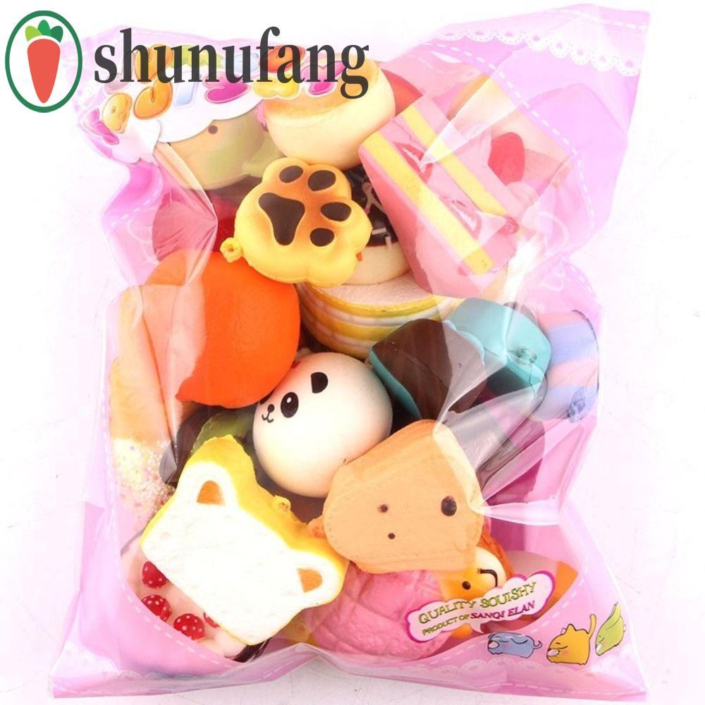 UNUF Squishes ของเล่น,กล้วยขนมปังปิ้งพวงกุญแจน่ารักนุ่มขนมปังของเล่น,ขนมปังจําลองมินิขนาดสายคล้องโทรศัพท์มือถือ น่ารัก บีบเค้กของเล่นเด็ก
