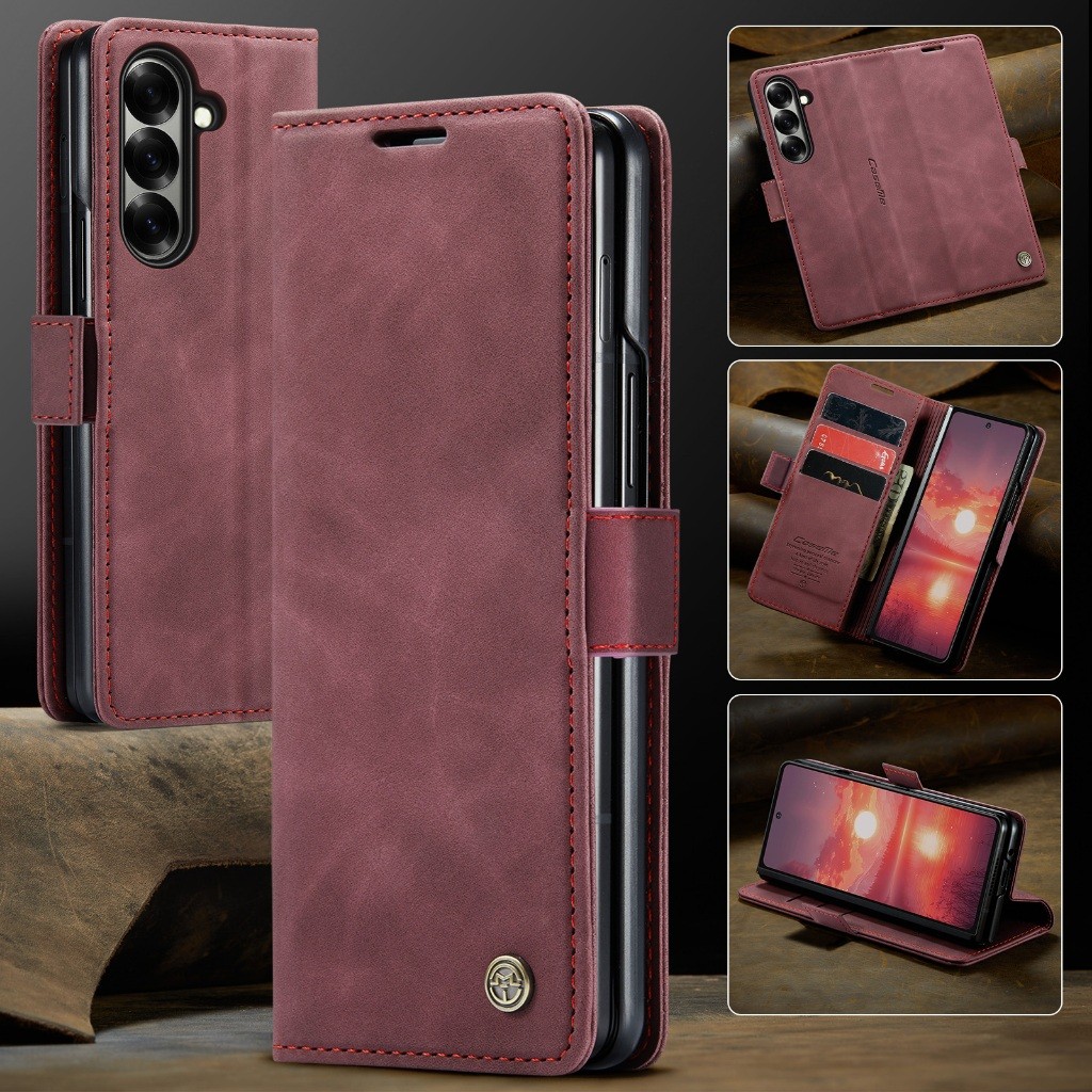 ปลอกใหม่สําหรับ Samsung Galaxy Z Fold7 พับ 7 ZFold7 ZFold 7 5G เคสโทรศัพท์หรูหราพลิกกระเป๋าสตางค์ป้อ