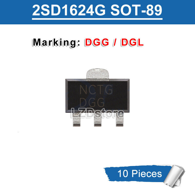 10pcs 2SD1624 เครื่องหมาย DGG SOT-89 2SD1624G-S 2SD1624G-T 3A/50V NPN ทรานซิสเตอร์ใหม่เดิม
