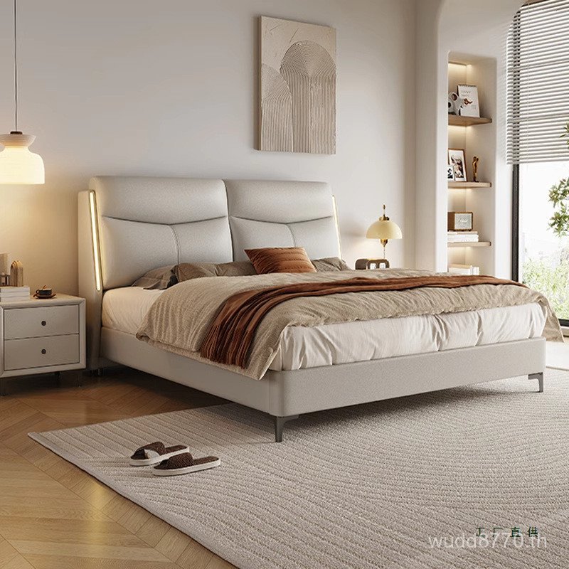 High-Endโคมไฟเตียงคู่1.5Mงานแต่งงานอพาร์ทเมนต์ขนาดเล็กSimple Soft Cover Storage Bed Masterพร้อม1.8x2