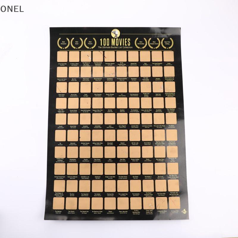 ONEL 100 Movies Scratch Off Poster 100 ภาพยนตร์ที่ต้องดูฟิล์มด้านบนของทุกรายการเวลา VN