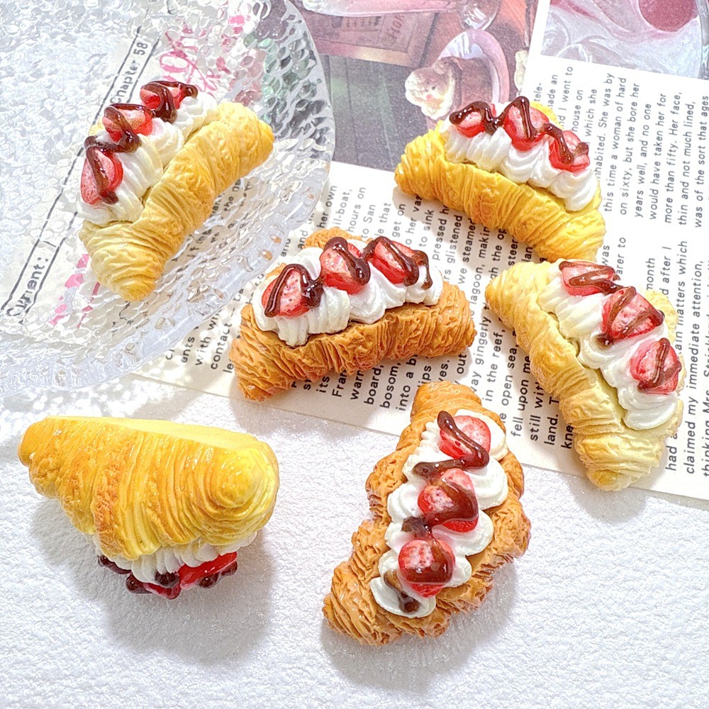 เซตจำลองอาหารขนมปังและเนยแซนวิช ทำจากเรซิ่น สำหรับตกแต่งเคสโทรศัพท์