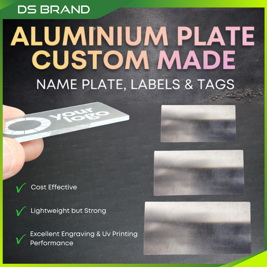 Plat Nama Aluminium UV Print / ป้ายชื่อแบบกําหนดเอง DS Brand E