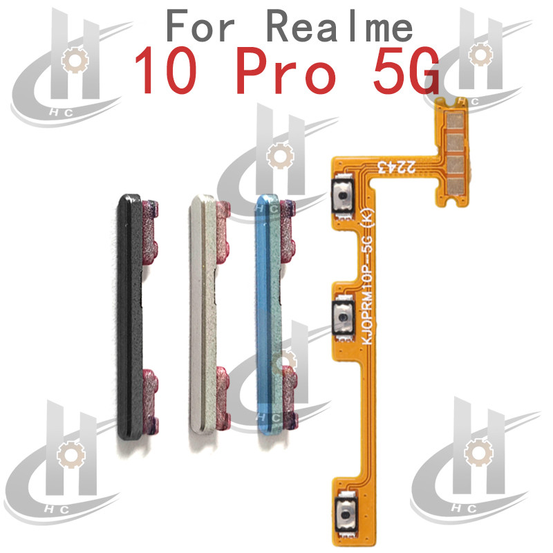 สําหรับ Realme 10 Pro 5G RMX3663 RMX3660 RMX3661 ปุ่มปรับระดับเสียงด้านข้าง Flex Cable Keys ปุ่มปิดระดับเสียงปุ่มขึ้นลงด้านข้าง อะไหล่ทดแทน