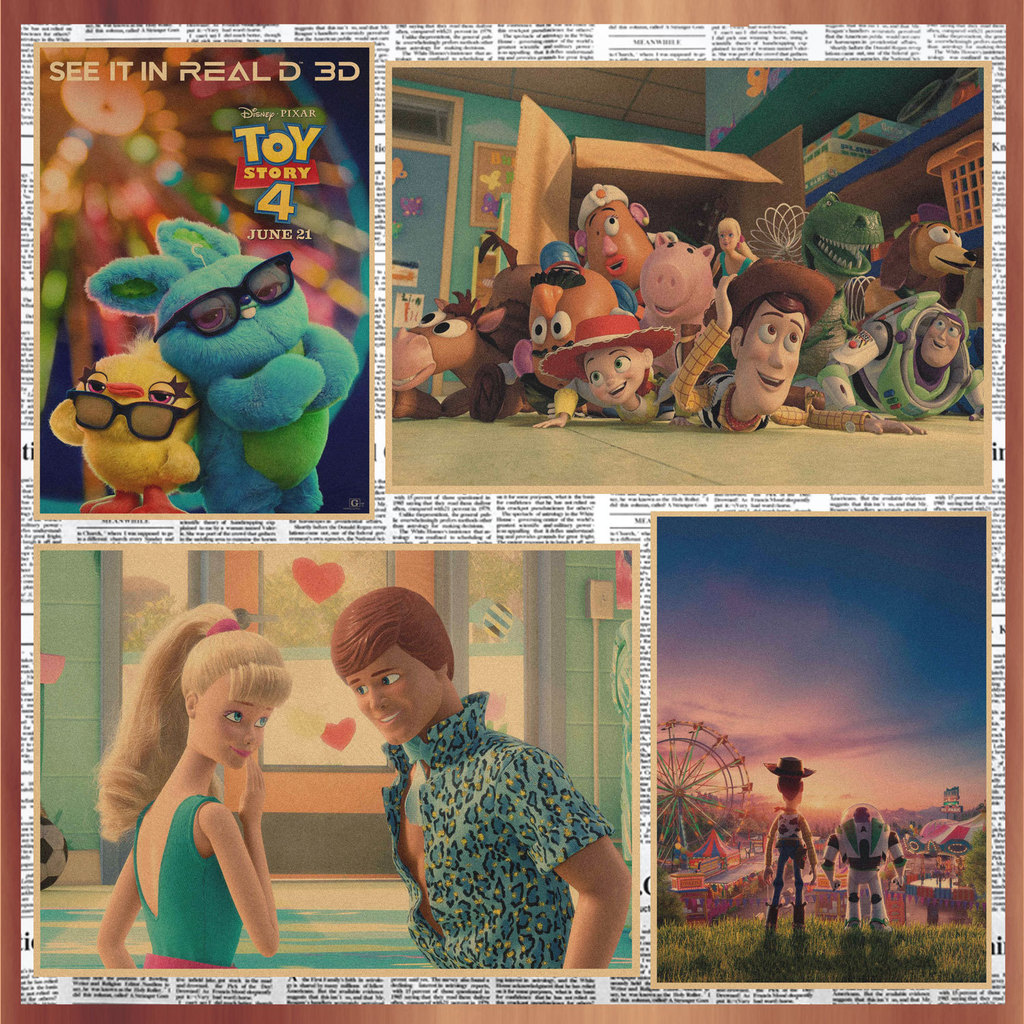 คลาสสิกภาพเคลื่อนไหวทอยสตอรี่ย้อนยุคกระดาษคราฟท์โปสเตอร์อะนิเมะการ์ตูนตกแต่งผนังภาพวาดภาพจิตรกรรมฝาผนัง42 * 30เซนติเมตร