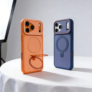 เคสแม่เหล็กที่เหมาะกับผิวสําหรับ iPhone 17 16 15 14 13 12 11 Pro Max Plus Air พร้อมที่วางแหวนโลหะ Kickstand Anti-Fall ฝาครอบป้องกัน