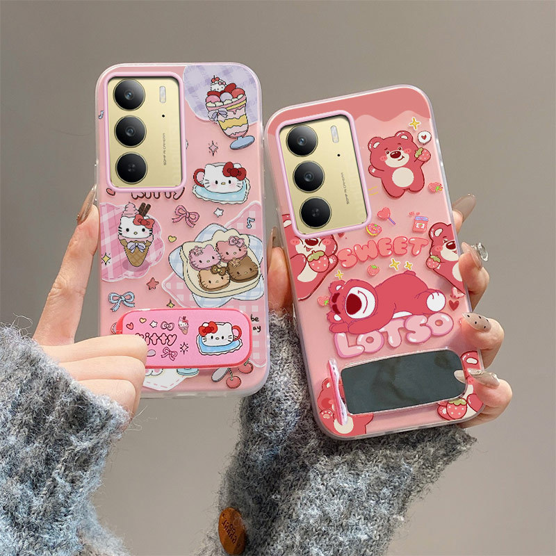 เคส realme c75 เคส realme c75x กระจกยึดเคสโทรศัพท์เยลลี่