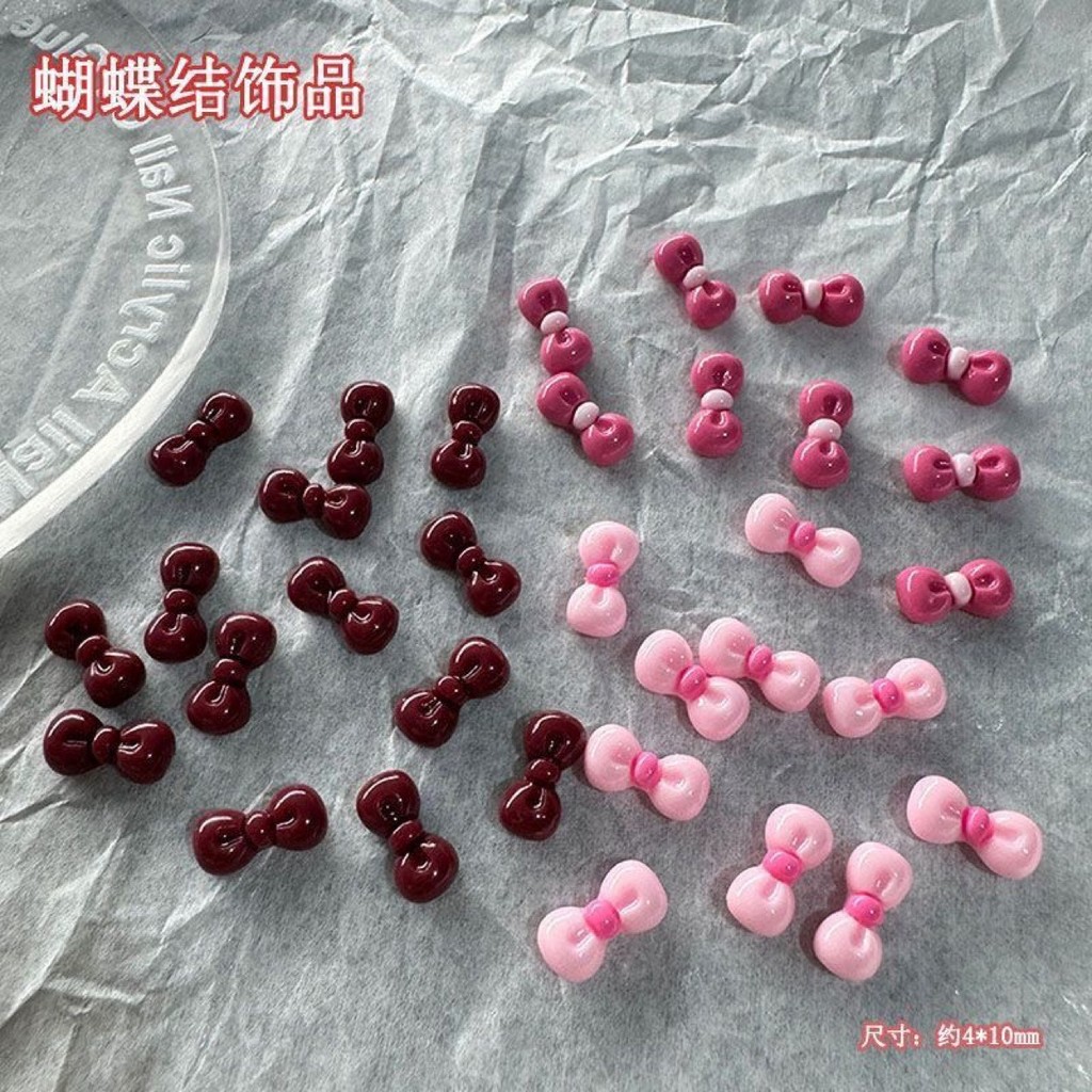 [คําแนะนําร้านค้า] hellokitty Sweetheart Barbie Bow Nails Accessories Mi Wearable Nails diy Material