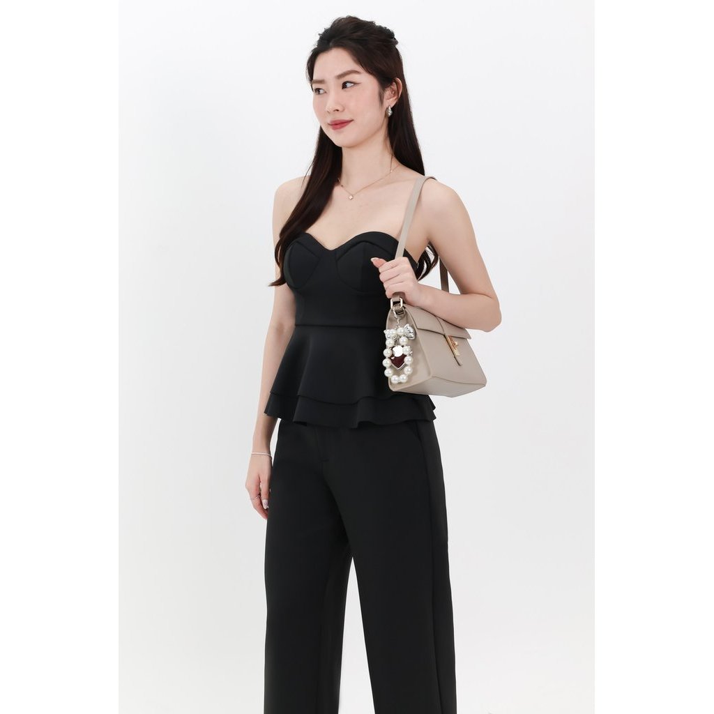 Candice Co-ord Bustier Top สีดํา