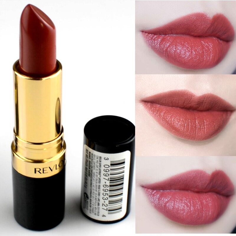 Revlon ลิปสติกให้ความชุ่มชื้นยาวนาน 225 Bean Sand Color 325 535 นักเรียนแฟชั่น Velvet Texture Lip Ma