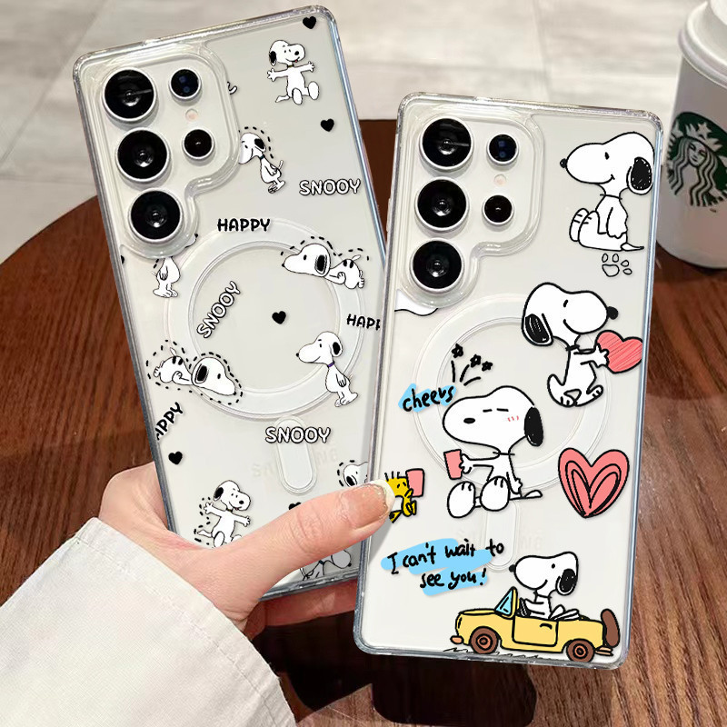 SAMSUNG น่ารัก Snoopy Woodstock เคสโทรศัพท์แม่เหล็กสําหรับSamsung S26 Ultra S25 Ultra S25 Edge S24 U