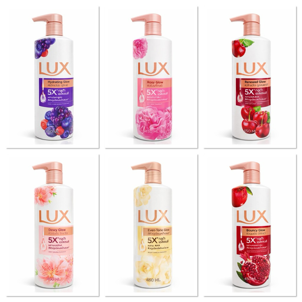Lux ลักส์ ครีมอาบน้ำ ขวดปั๊ม 450มล.