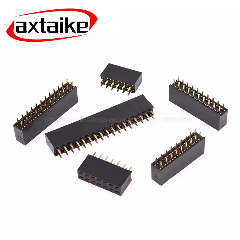 20PCS 2.54 มม.สีดําคู่แถวหญิง Header Connector 2P 3P 4P 5P 6P 7P 8P 9P 10P 11P 12P 14P 15P 16P 18P 2