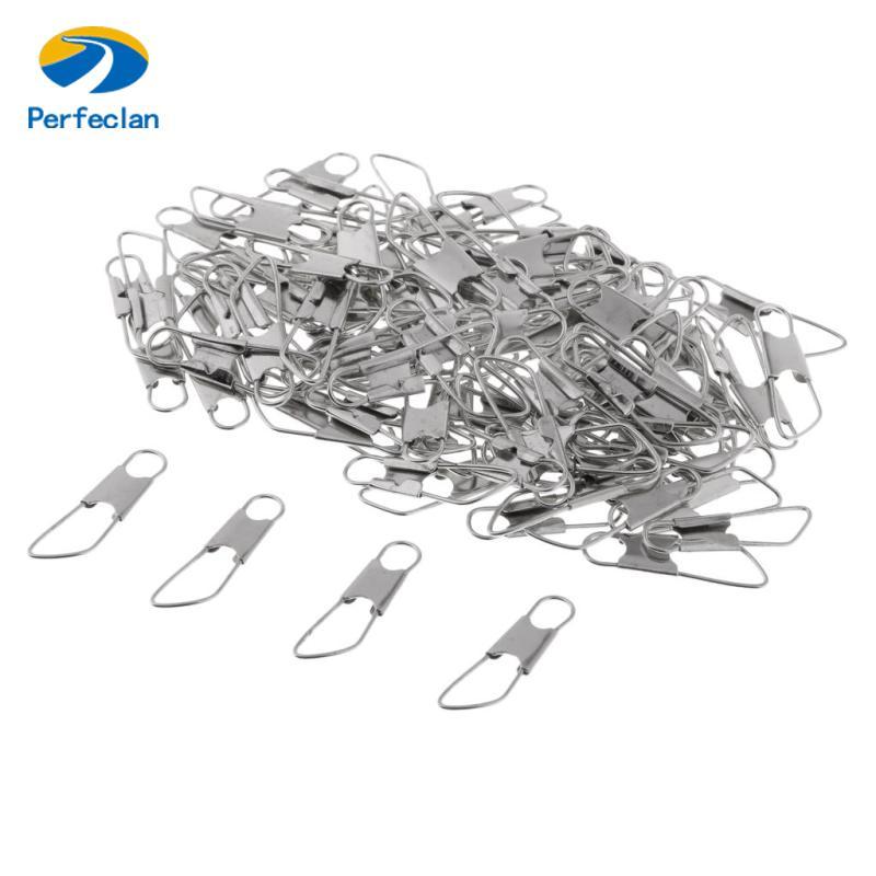 Perfeclan 100 ชิ้น Fishing Interlock Snap Safety Snap Fishing Swivels Snap 1.4x0.5 ซม.