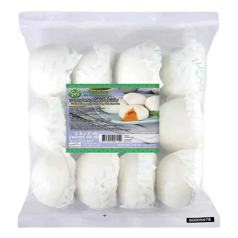 เจด ดราก้อน ซาลาเปาลาวาไส้ครีมไข่เค็มแช่แข็ง 444 ก. 12 ชิ้น (JADE DRAGON Frozen Salted Egg Custard C