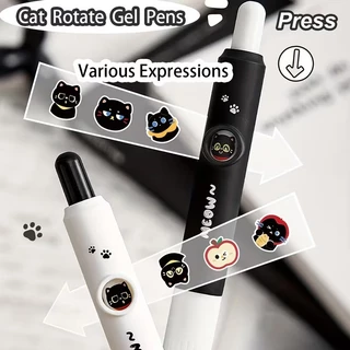 4pcs Kawaii Cat ปากกา Paw 0.5 มม.Quick-Dry หมึกสีดํา-Smooth เขียน Retractable ปากกาโรงเรียน Journaling วันเกิดคริสต์มาสของขวัญ