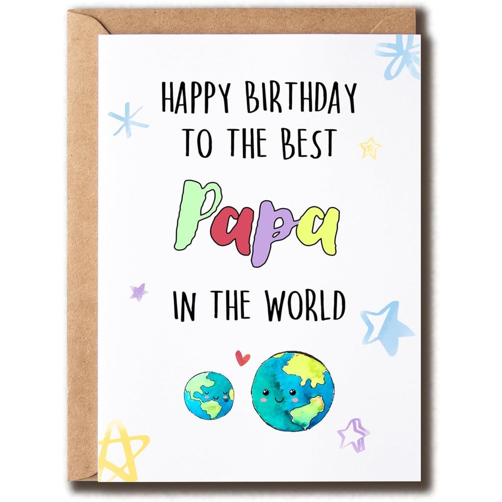 Happy Birthday To The Best Papa ในโลก - การ์ดวันเกิดสําหรับ Papa - การ์ดสําหรับ Papa - วันเกิดแรกเป็