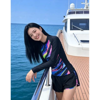 ส่งทันทีจากไทย 💥ชุดว่ายน้ำ แขนยาว +กางเกงขาสั้น สุดเท่ยอดฮิต รหัส31519