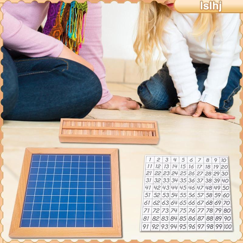 [Lslhj] Montessori 1-100 Number Board 1 ถึง 100 ตัวเลขต่อเนื่องสําหรับก่อนวัยเรียน