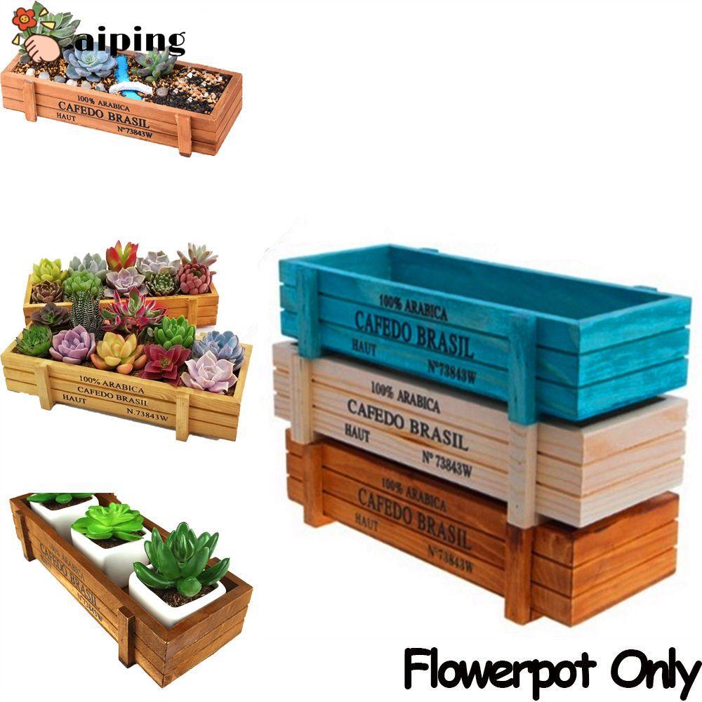 AIPING 1 PC แจกันสี่เหลี่ยมผืนผ้า Planter ตกแต่งสวน Trough กล่องฉ่ํา