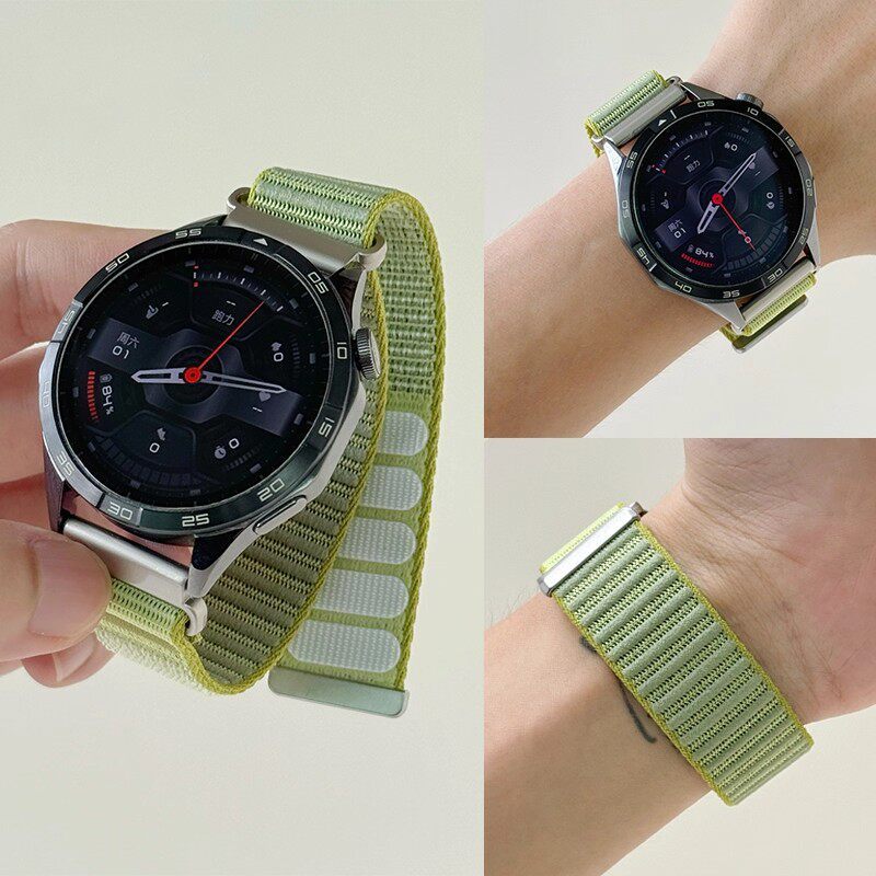 เหมาะสําหรับ samsung GalaxyWatch8/7/ultra/5pro ไนลอน Velcro สาย samsung 6classic42/46 มม.ฤดูร้อน Gea