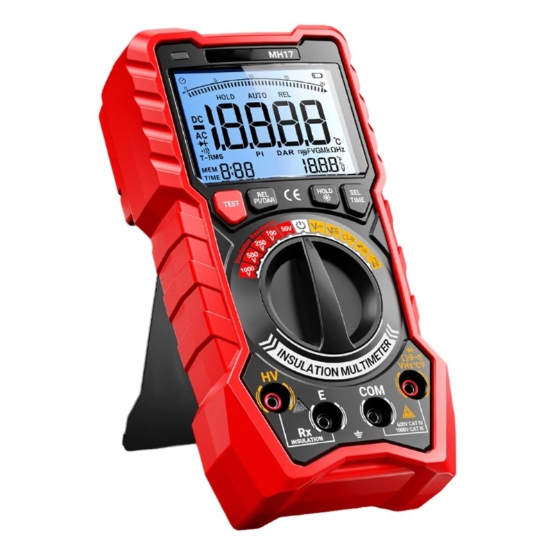 CS เครื่องทดสอบทรานซิสเตอร์มัลติมิเตอร์แบบดิจิตอล ความต่อเนื่อง NCV Ohm Voltages Test Meter