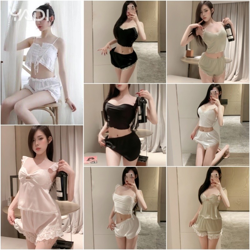 【YADI】 ชุดนอนเซ็กซี่เซ็ทคอวี ดีไซน์คอวีมีแผ่นรองในตัว ใส่สบายน่าหลงใหลทุกค่ำคืน พร้อมส่ง ราคาถูก🌙✨