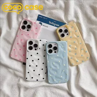 เคสไอโฟน 17 สำหรับ IPhone 16 air 15 14 13 12 11 Pro Max 15 14 16 6 Plus XR XS เคสลายการ์ตูนจุดสีสันสดใสเรียบง่าย